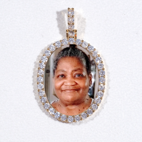 3D Oval Custom Picture Pendant