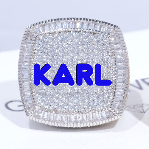 CUSTOM LETTER 3D ICED RING