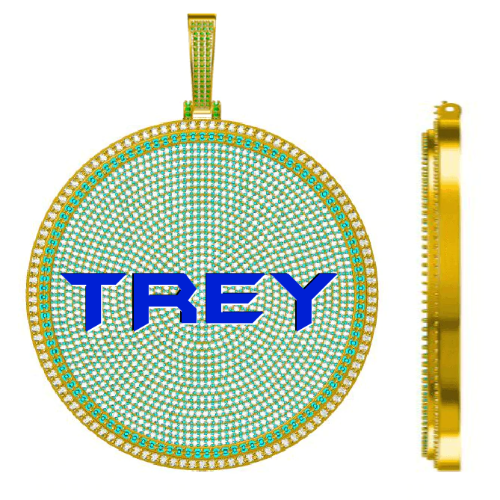 CUSTOM LETTER NECKLACE 3D BIG DISC