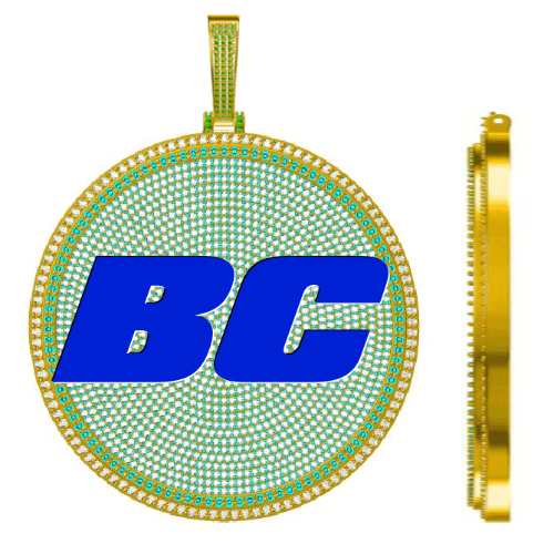 CUSTOM LETTER NECKLACE 3D BIG DISC