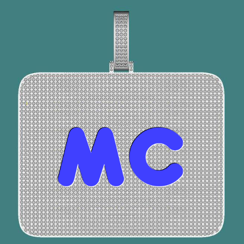 CUSTOM LETTER NECKLACE 3D BIG SQUARE