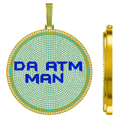 CUSTOM LETTER NECKLACE 3D BIG DISC