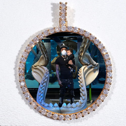 LARGE 3D CIRCLE CUSTOM PICTURE PENDANT