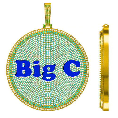 CUSTOM LETTER NECKLACE 3D BIG DISC