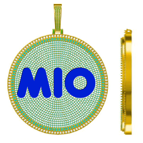 CUSTOM LETTER NECKLACE 3D BIG DISC