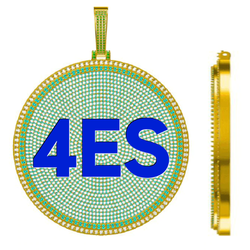 CUSTOM LETTER NECKLACE 3D BIG DISC