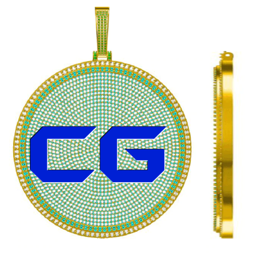 CUSTOM LETTER NECKLACE 3D BIG DISC