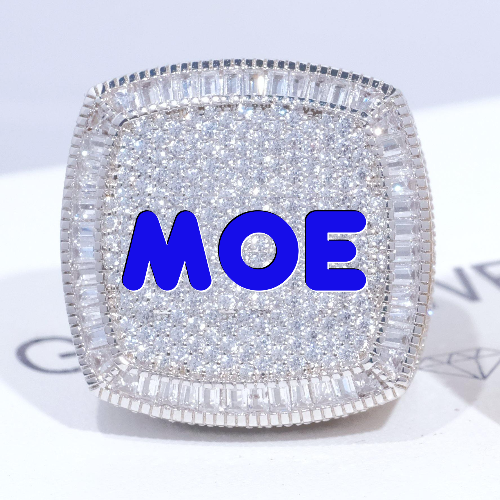 CUSTOM LETTER 3D ICED RING