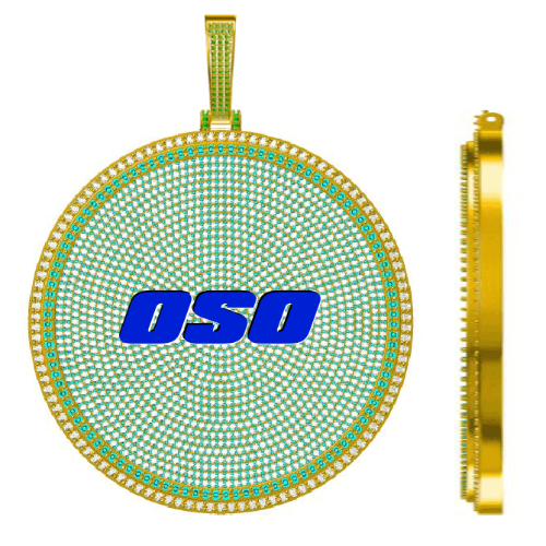 CUSTOM LETTER NECKLACE 3D BIG DISC