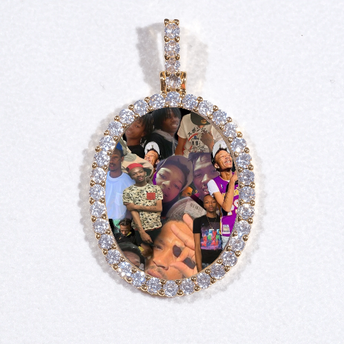 3D Oval Custom Picture Pendant