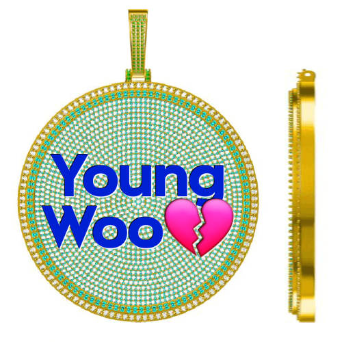 CUSTOM LETTER NECKLACE 3D BIG DISC