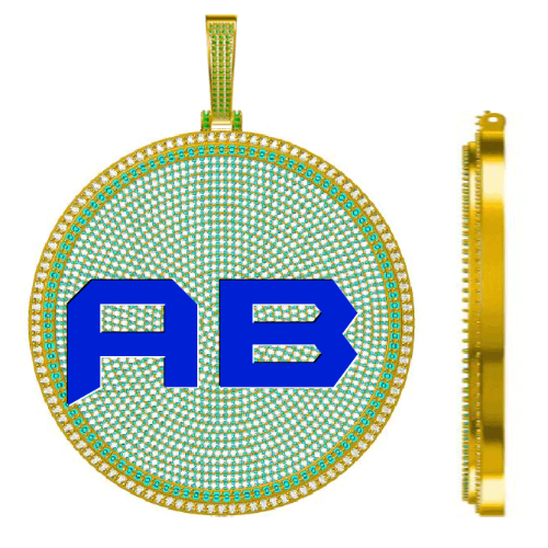 CUSTOM LETTER NECKLACE 3D BIG DISC