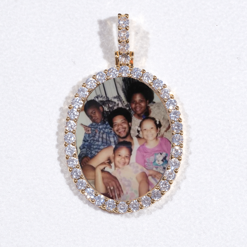 3D Oval Custom Picture Pendant