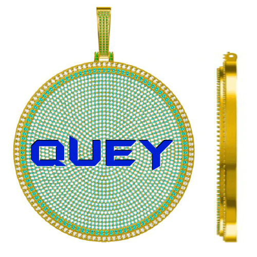 CUSTOM LETTER NECKLACE 3D BIG DISC