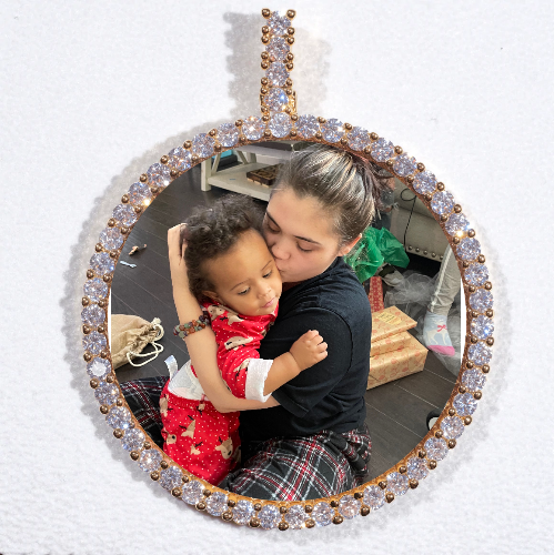 LARGE 3D CIRCLE CUSTOM PICTURE PENDANT