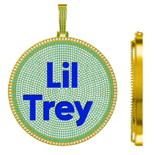 CUSTOM LETTER NECKLACE 3D BIG DISC