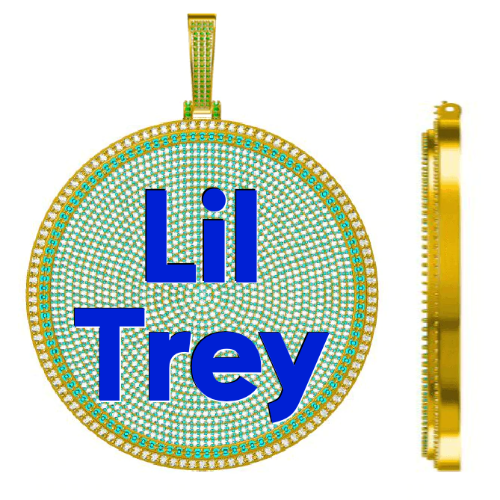 CUSTOM LETTER NECKLACE 3D BIG DISC