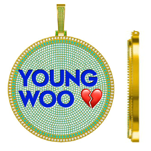CUSTOM LETTER NECKLACE 3D BIG DISC