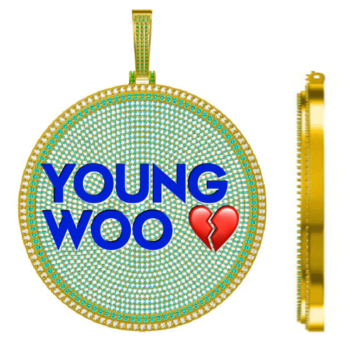 CUSTOM LETTER NECKLACE 3D BIG DISC