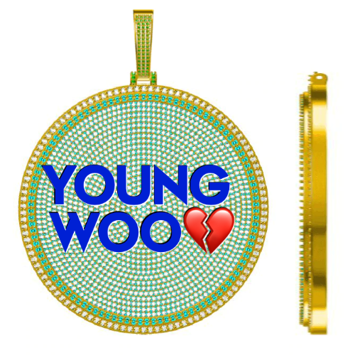 CUSTOM LETTER NECKLACE 3D BIG DISC