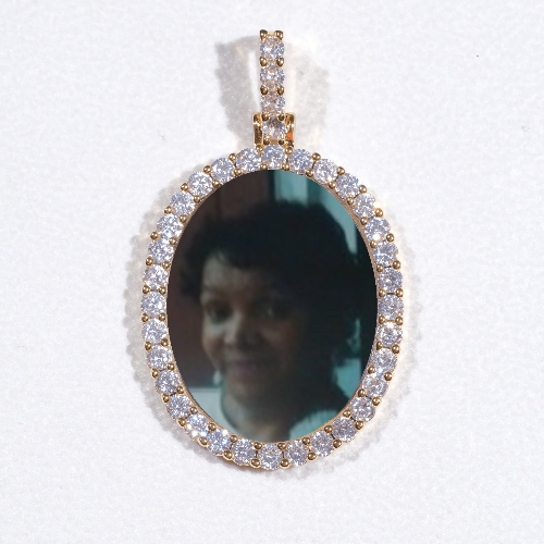 3D Oval Custom Picture Pendant