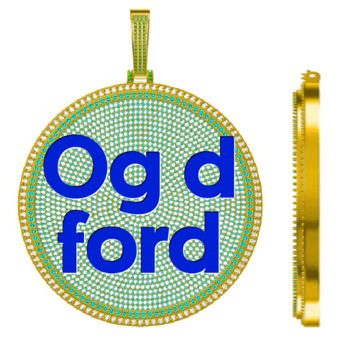 CUSTOM LETTER NECKLACE 3D BIG DISC