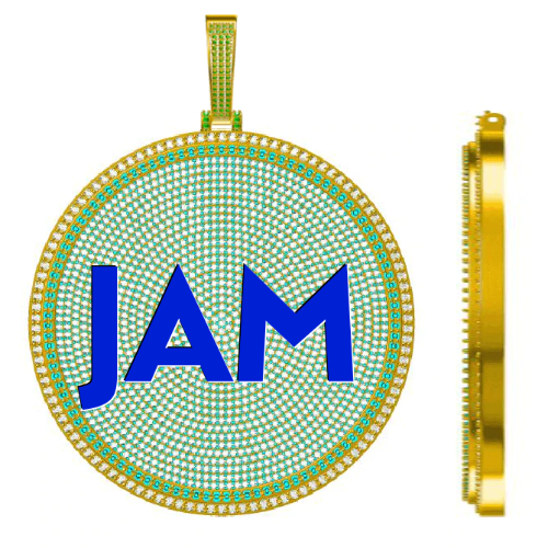 CUSTOM LETTER NECKLACE 3D BIG DISC