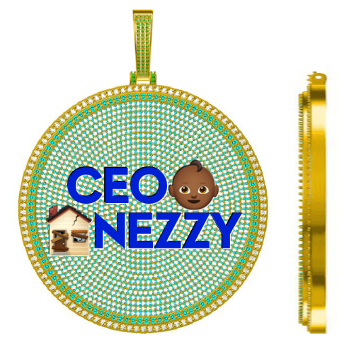 CUSTOM LETTER NECKLACE 3D BIG DISC