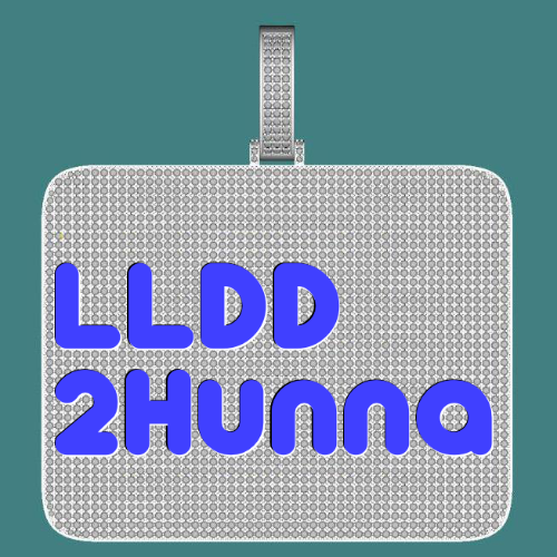 CUSTOM LETTER NECKLACE 3D BIG SQUARE