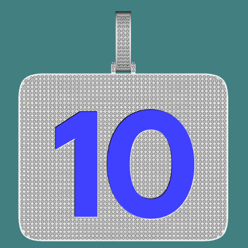 CUSTOM LETTER NECKLACE 3D BIG SQUARE