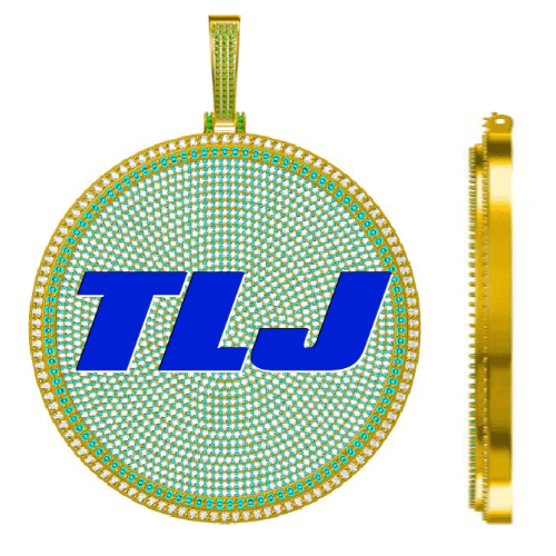 CUSTOM LETTER NECKLACE 3D BIG DISC