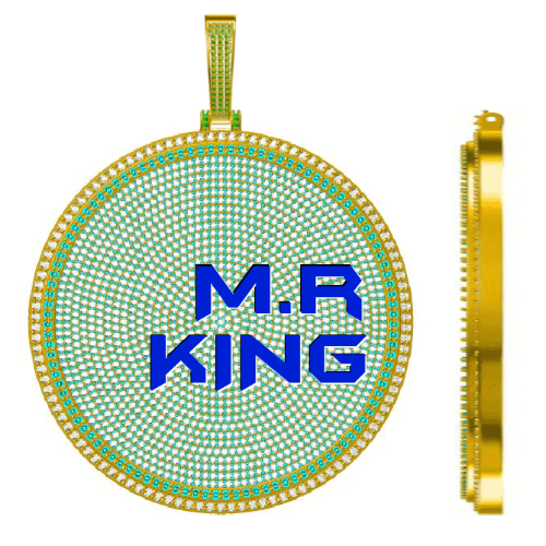 CUSTOM LETTER NECKLACE 3D BIG DISC