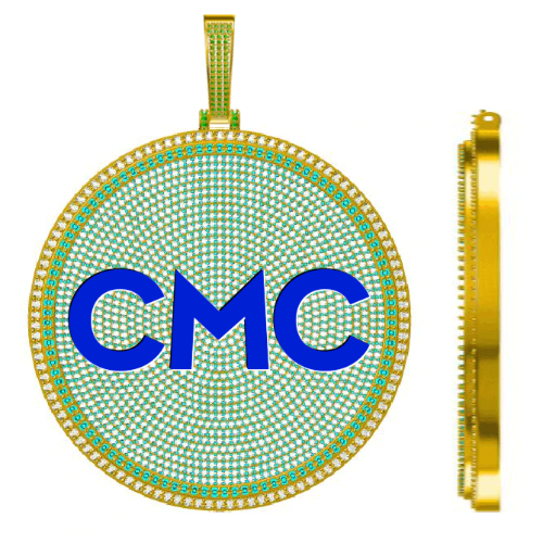 CUSTOM LETTER NECKLACE 3D BIG DISC