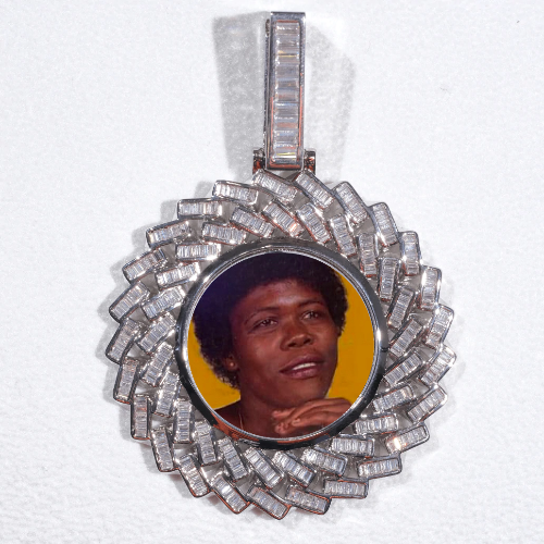 Large 3D Baguette Custom Picture Pendant