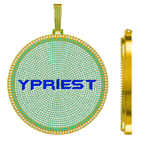 CUSTOM LETTER NECKLACE 3D BIG DISC