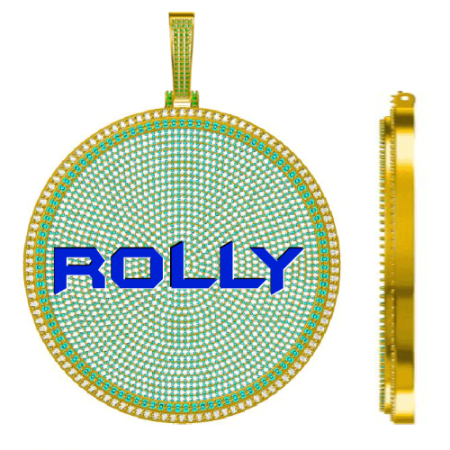 CUSTOM LETTER NECKLACE 3D BIG DISC