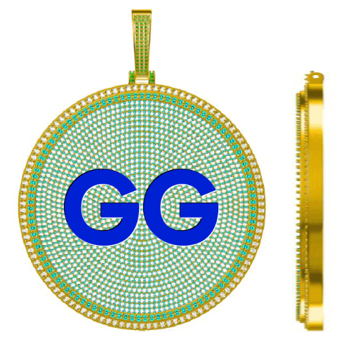CUSTOM LETTER NECKLACE 3D BIG DISC