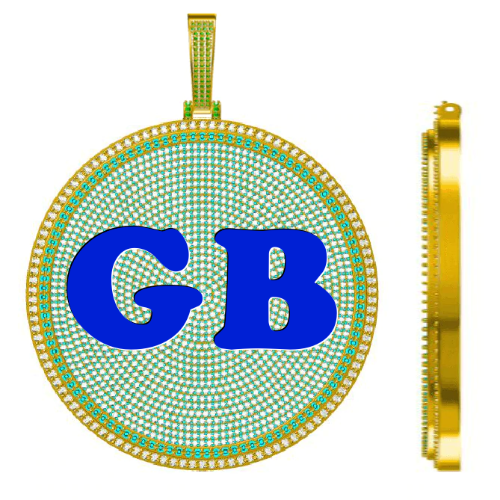 CUSTOM LETTER NECKLACE 3D BIG DISC