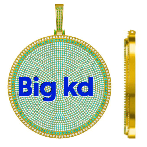 CUSTOM LETTER NECKLACE 3D BIG DISC