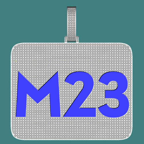 CUSTOM LETTER NECKLACE 3D BIG SQUARE
