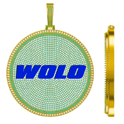 CUSTOM LETTER NECKLACE 3D BIG DISC