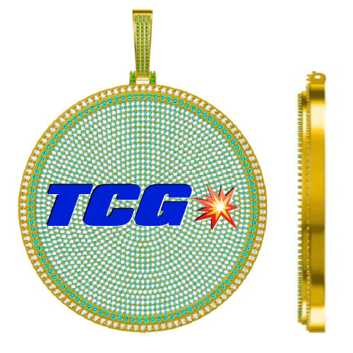 CUSTOM LETTER NECKLACE 3D BIG DISC