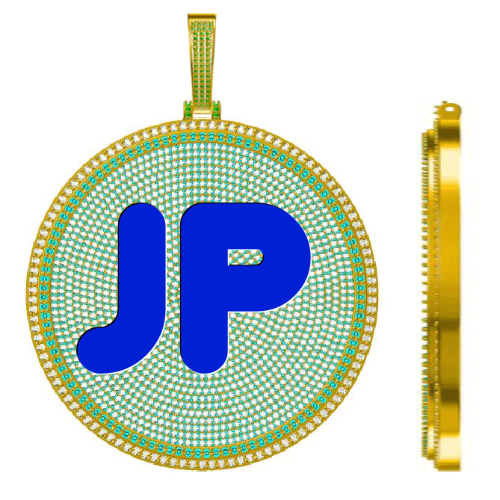 CUSTOM LETTER NECKLACE 3D BIG DISC