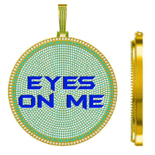 CUSTOM LETTER NECKLACE 3D BIG DISC