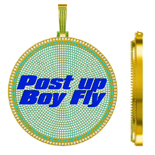 CUSTOM LETTER NECKLACE 3D BIG DISC