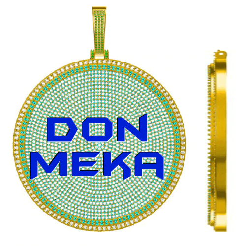 CUSTOM LETTER NECKLACE 3D BIG DISC