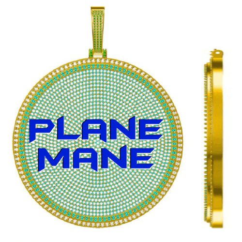 CUSTOM LETTER NECKLACE 3D BIG DISC