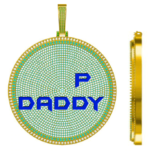 CUSTOM LETTER NECKLACE 3D BIG DISC