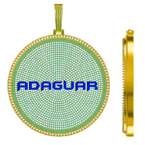 CUSTOM LETTER NECKLACE 3D BIG DISC