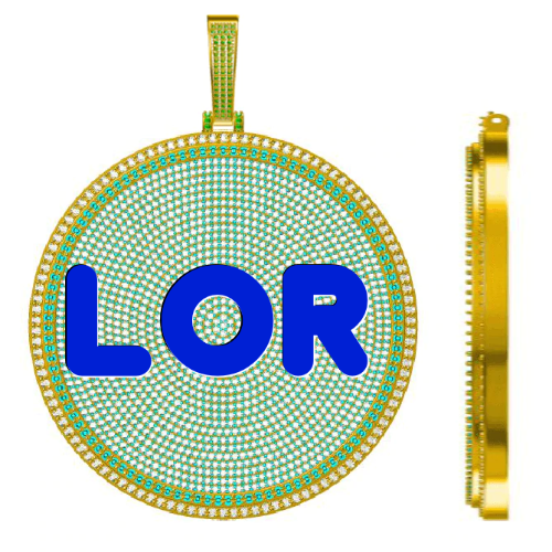 CUSTOM LETTER NECKLACE 3D BIG DISC